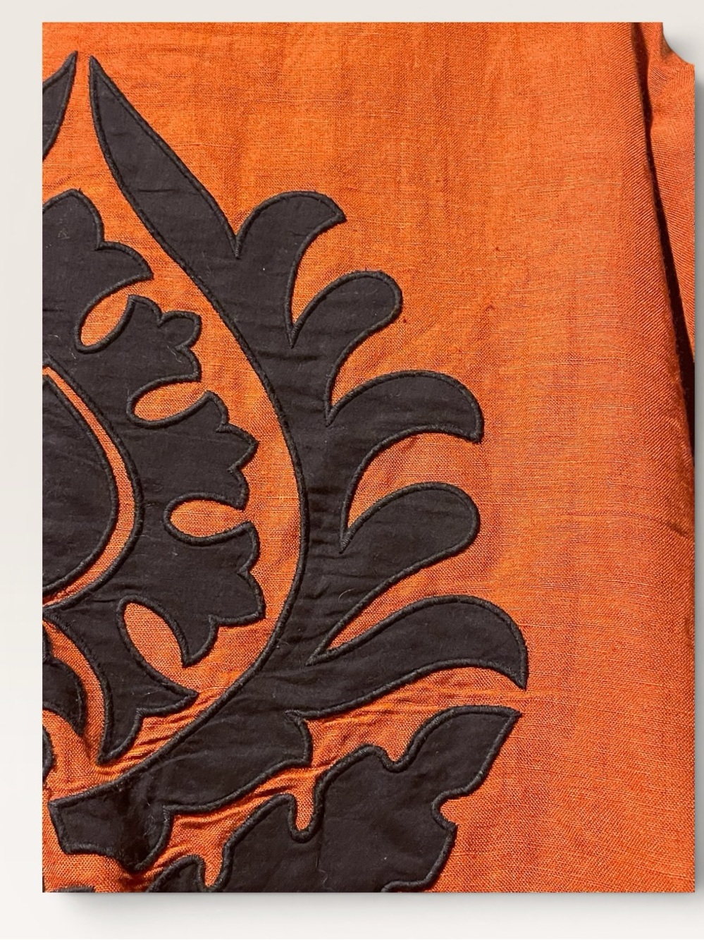 Chico’s Linen Blend Applique Jacket, Rust/Black, Size XL, GUC - Picture 8 of 9